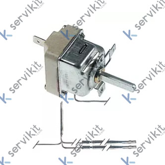 Termostato T máx 303°C margen de trabajo 71-303°C 1 polos 1NO 16A sonda ø 3mm sonda L 114mm