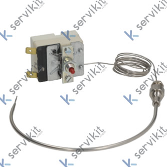 termostato de seguridad temp. desconexión 132°C 1 polos NC sonda ø 3mm sonda L 245mm capilar 900mm