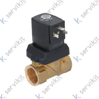 válvula magnética 2vías 230VAC empalme 3/4" DN 13mm conector hembra DIN -30 a 120°C BÜRKERT