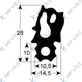 junta de puerta perfil 2733 An 470mm L 500mm para RATIONAL para modelo SCC/CM 61