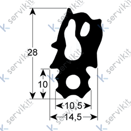 junta de puerta perfil 2733 An 470mm L 500mm para RATIONAL para modelo SCC/CM 61