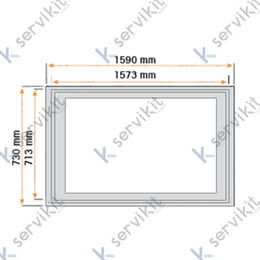 Burlete magnetico ext=1558x708mm gris