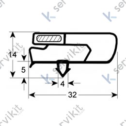 Burlete 587x467mm Pvc gris UR-260 MSP200