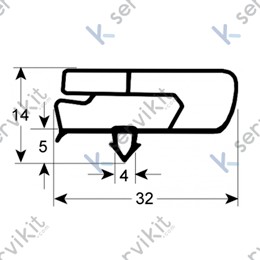 Burlete 782x467mm pvc gris armario frío-congelación Edesa Edenox