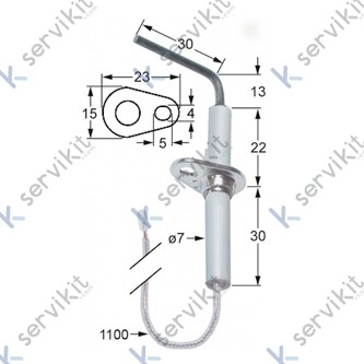 Bujía encendido piezoeléctrica 7x68mm horno barón