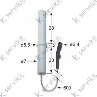Bujía encendido 6.5x55mm con cable 600mm