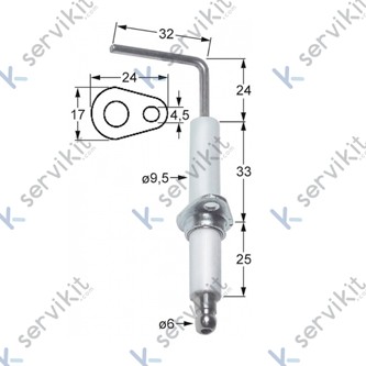 Bujía encendido piezoeléctrica sarten basculante 9.5mm