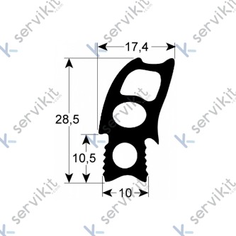 Burlete puerta horno Rational 760x470mm