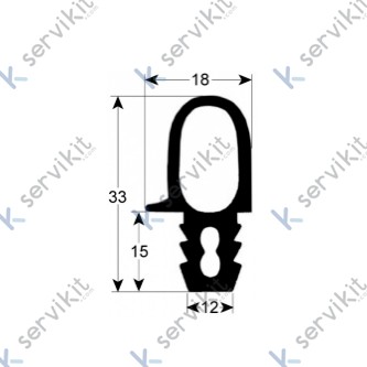 Burlete puerta horno Eloma 520x490mm 2449