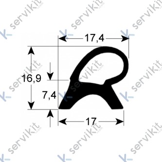 Burlete puerta horno 640x720mm Zanussi