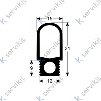 Burlete puerta horno Fagor 675x775mm hei-hem 10-21