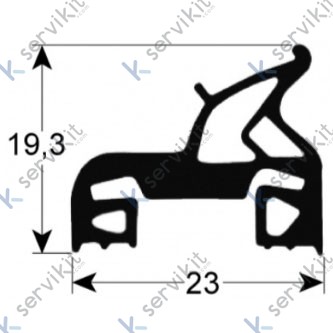 Burlete puerta horno Zanussi 610x430mm fcv-61 e23190sne01