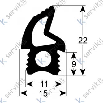 junta de puerta perfil 2769 L 1850mm