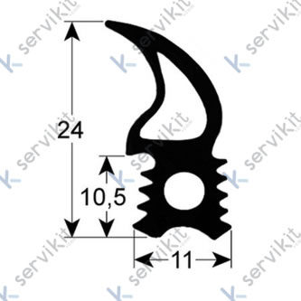 junta de puerta perfil 2715 An 465mm H 510mm medida inserción exterior UE 1