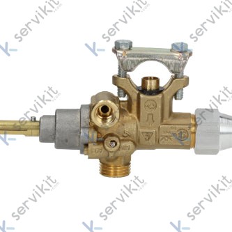 Grifo gas Pel21s eje Ø8x6.5mm con brida