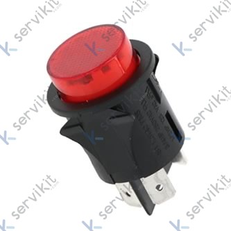 Interruptor Rojo Ø25mm 230V Bipolar (2 uds)