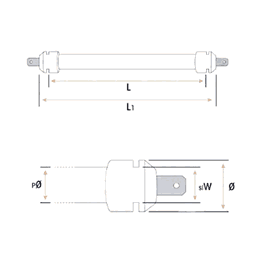 Resistencia Cuarzo 230V 500W 380xØ10mm