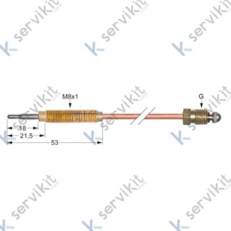 No hay imagen establecida Termopar cabeza roscada m9x1 600mm