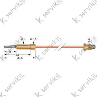 Termopar cabeza lisa m10x1 1000mm Junkers