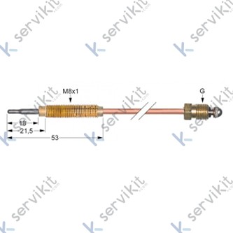 Termopar cabeza roscada m10x1 450mm Junkers 