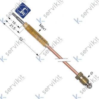 Termopar cabeza roscada m8x1 600mm Sit