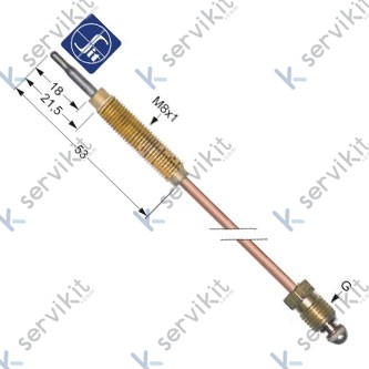 Termopar cabeza roscada m9x1 1200mm