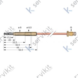 Termopar cabeza lisa m8x1 1000mm cocina Junkers