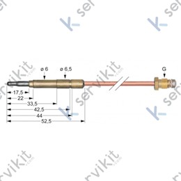 Termopar Sit cabeza lisa m8x1 1500mm