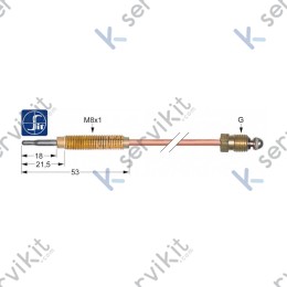 Termopar cabeza roscada m9x1 1500mm Sit