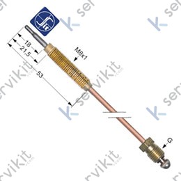 Termopar cabeza roscada m9x1 1200mm