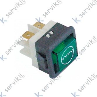 Piloto verde 25x25mm 230v lavavajillas Comenda lf-lc-lp