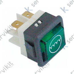 Piloto verde 25x25mm 230v lavavajillas Comenda lf-lc-lp