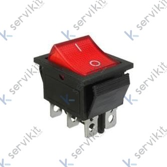 Interruptor bipolar rojo 230V 30x22mm